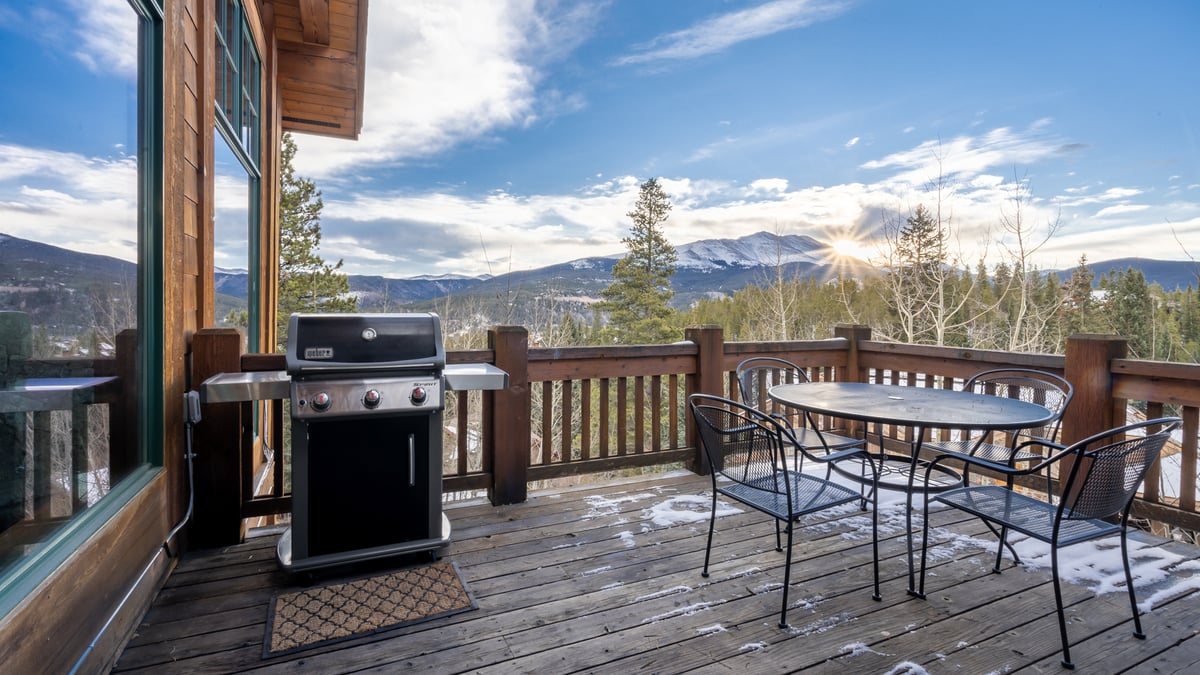 Deck off kitchen with grill, seating and views - Image 4