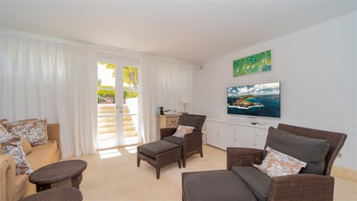 Tv Room: Located on the lower floor of the property. Air conditioning, HD-TV, Dish Network, Apple TV