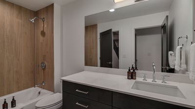 Shared bathroom on lower level