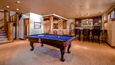 Billiards in lower level rec room