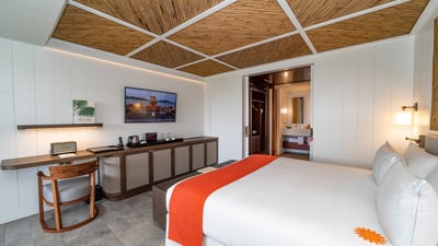 Bedroom 4: On the lower level. King size bed, air conditioning, HD-TV with Apple TV, Dish 