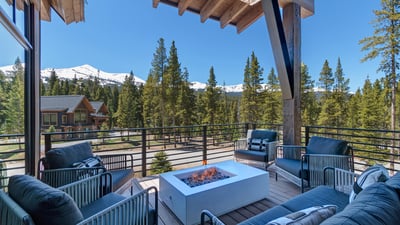 Gather around the gas fire pit on the deck situated just off the Main level