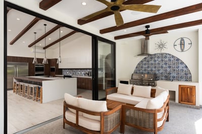 - Relax outdoors with cushioned seating and wood framed chairs for groups
- Fire up the grill in a f