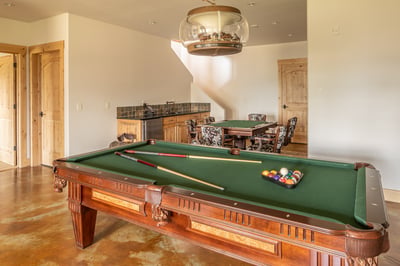 Challenge your friends to a game of pool in this well-appointed entertainment space.