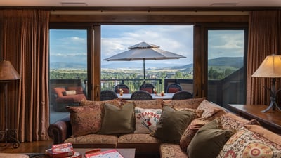 An open view to large outdoor terrace