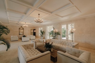 9BDR ocean view villa with full staff, golf carts, movie theater and gym