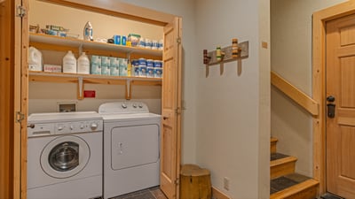 Laundry area on lower level