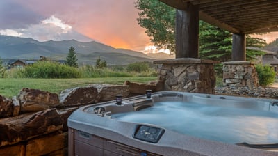 Relaxing private hot tub on lower level