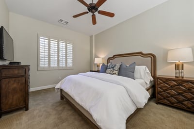 Guest bedroom 5 in the detached casita with king bed, TV and en suite bath