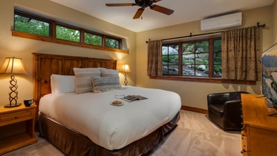 King suite 1 on main level. May be split into 2 XL twin beds