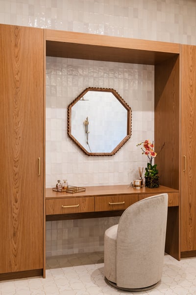 Beige Primary Suite 1 (Main House): Ensuite Bathroom • Double Shower
