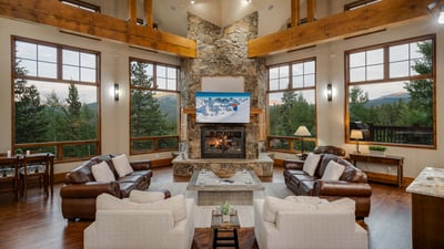 Great room with gas fireplace