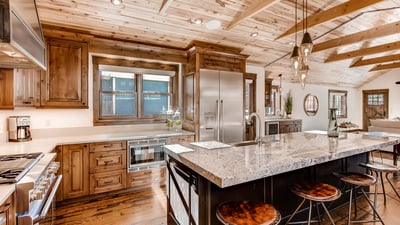 Kitchen with bar seating