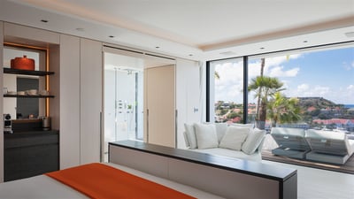 Bedroom 4: This suite is located on the lower level and has a direct access to the terrace and the p