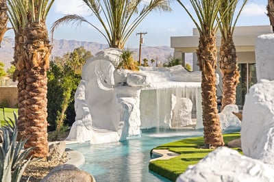 Make your way down the slide or sneak away into the grotto for some shaded fun.