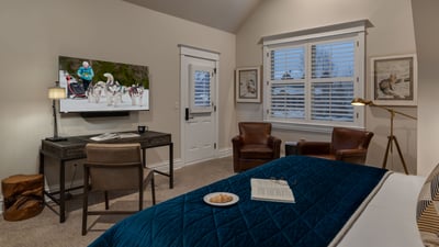 Primary king suite on upper level