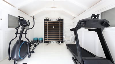 Fitness Room: Air-conditioned fitness room, equipped with Technogym treadmill and elliptical machine
