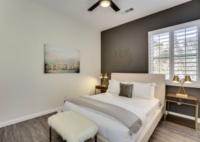 Guest bedroom 6 with queen bed and attached jack and jill bathroom