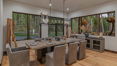 Dining area seats 8