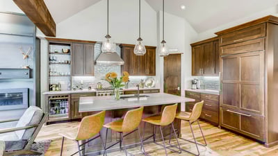 Kitchen with bar seating