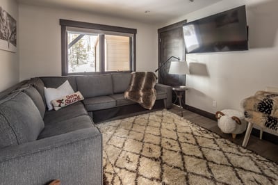Sink into your cozy sectional with plush throws and watch movies while snow glistens outside your wi