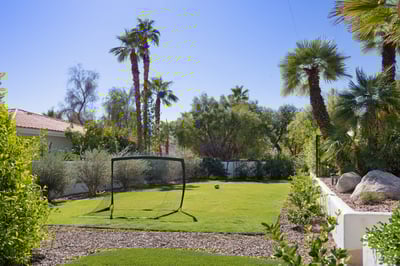 Throw in a natural grass field designed as a mini-futsal soccer field