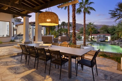 Overhead heated alfresco dining