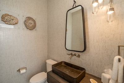 Powder room off the family room