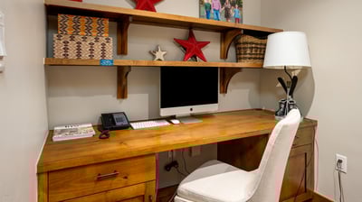 Can't get away from work? This residence has an office with desk.