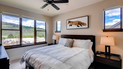 Primary suite on upper level