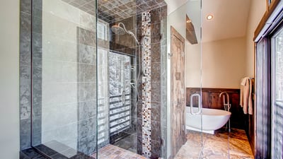 King suite on upper level ensuite shower