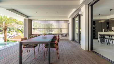 Dining Area: Beautiful dining table for 10 guests on the covered terrace. 