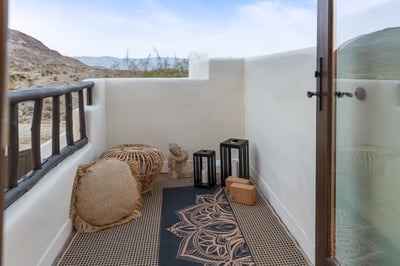 The suite opens out to a private zen balcony for designed mediation and yoga.