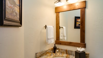 Upper level powder room