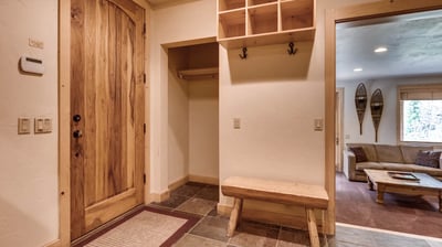 Lower entry mudroom and storage