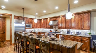 Kitchen with bar seating