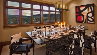 Dining area with beautiful valley views
