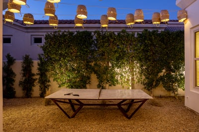 Marble ping pong table in private courtyard