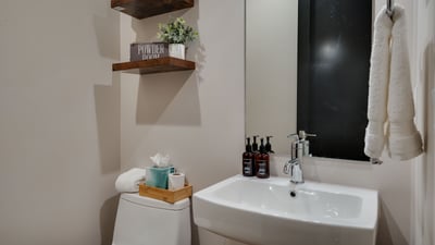 Powder bath on main level