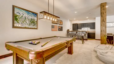 Billiards in lower level family room