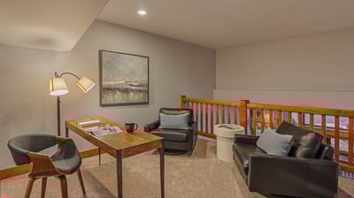 Office area in the loft on the upper level
