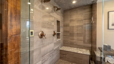 Primary ensuite with dual head steam shower