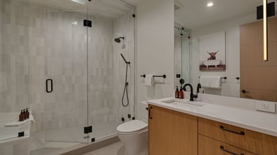 Shared bath on lower level