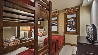 Family suite with queen bed and twin bunk