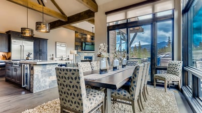 Open concept dining to kitchen