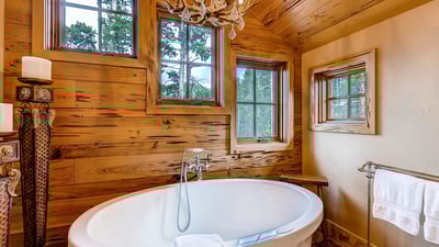 Large soaking tub in primary suite