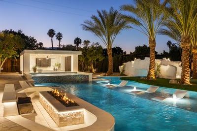 Large sunken fire pit for those chilly nights.