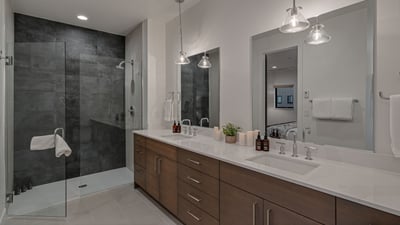Primary king ensuite with his and hers sinks