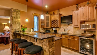Kitchen with bar seating