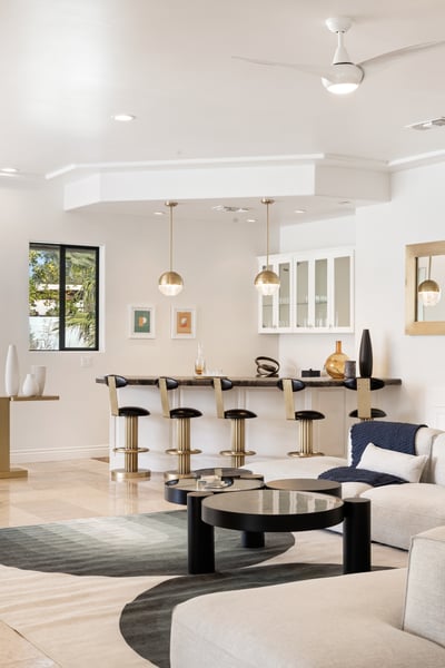 Bar seating in the lounge area